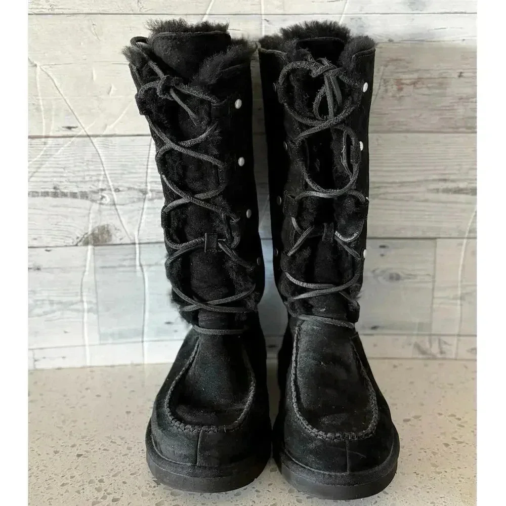 UGG Australia Women's Appalachin Boot Black Suede Size 7
